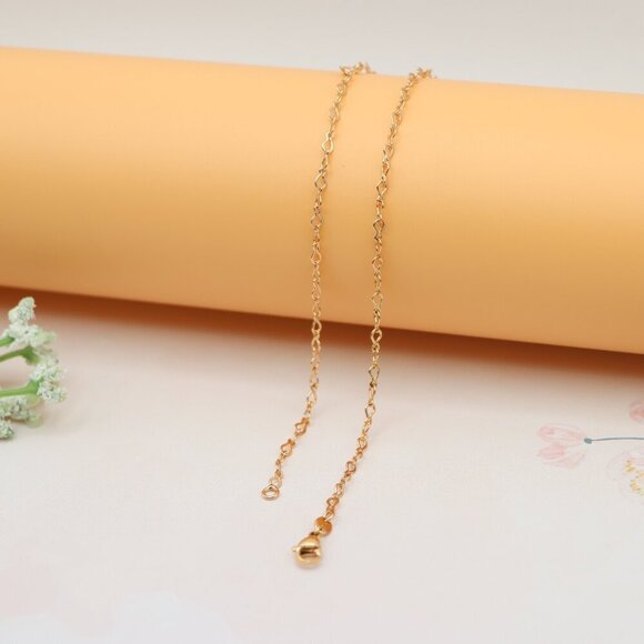 "Elegant Rose Gold Twisted Link Chain Necklace for Minimal Styling , XPNL0173 - Picture 10 of 12